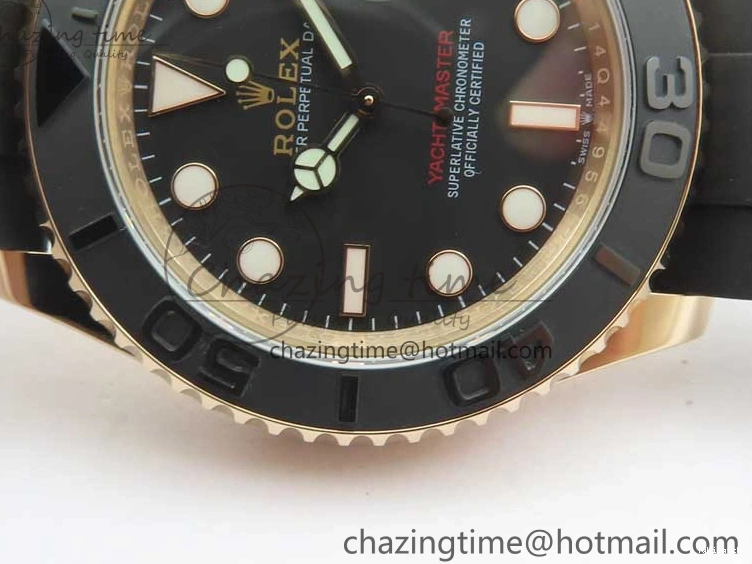 Black on 126655 Black 1:1 Bezel VS3235 Yacht-Master Edition Best Rubber Strap Ceramic RG 3EF 0415